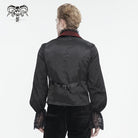 DEVIL FASHION Men's Gothic Embossed Feather Waistcoat