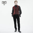 DEVIL FASHION Men's Gothic Embossed Feather Waistcoat