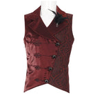 DEVIL FASHION Men's Gothic Embossed Feather Waistcoat