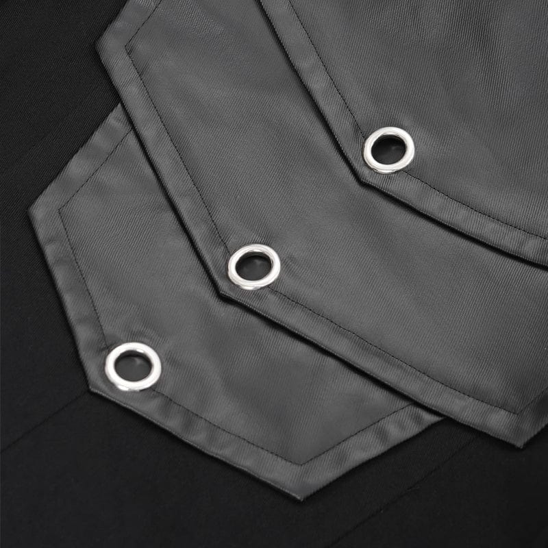 DEVIL FASHION Men's Gothic Eyelets Buckle-up Ring Coat