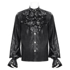 DEVIL FASHION Men's  Gothic Eyelets Buckle-up Shirt