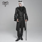 DEVIL FASHION Men's Gothic Floral Crochet Lace-up Bell Sleeved Coat