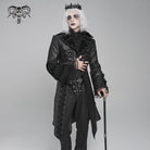 DEVIL FASHION Men's Gothic Floral Crochet Lace-up Bell Sleeved Coat
