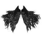 DEVIL FASHION Men's Gothic Floral Embroidered Feather Cape