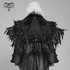 DEVIL FASHION Men's Gothic Floral Embroidered Feather Cape