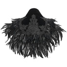 DEVIL FASHION Men's Gothic Floral Embroidered Feather Cape