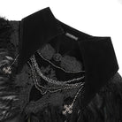 DEVIL FASHION Men's Gothic Floral Embroidered Feather Cape