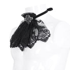 DEVIL FASHION Men's Gothic Floral Embroidered Ruffled Lace Neckwear