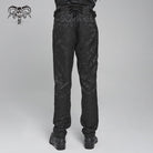 DEVIL FASHION Men's Gothic Floral Printed Buckle Lace-up Pants