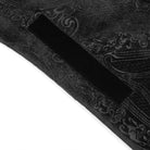 DEVIL FASHION Men's Gothic Floral Printed Diamante Stand Collar Coat Black