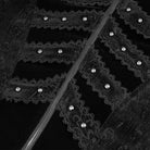 DEVIL FASHION Men's Gothic Floral Printed Diamante Stand Collar Coat Black