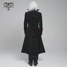 DEVIL FASHION Men's Gothic Floral Printed Diamante Stand Collar Coat Red