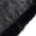 DEVIL FASHION Men's Gothic Floral Printed Faux Fur Splice Cape