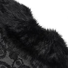 DEVIL FASHION Men's Gothic Floral Printed Faux Fur Splice Cape