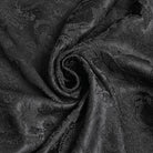 DEVIL FASHION Men's Gothic Floral Printed Stand Collar Lantern Sleeved Shirt Black