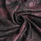 DEVIL FASHION Men's Gothic Floral Printed Stand Collar Lantern Sleeved Shirt Black-Red