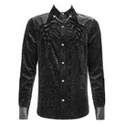 DEVIL FASHION Men's Gothic Floral Printed Turn-down Collar Shirt