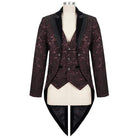DEVIL FASHION Men's Gothic Floral Swallow-tailed Coat Red