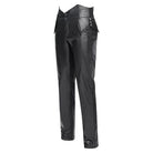 DEVIL FASHION Men's Gothic High-waisted Faux Leather Pants