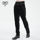 DEVIL FASHION Men's Gothic High-waisted Lace Splice Pants Black