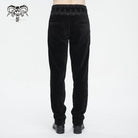 DEVIL FASHION Men's Gothic High-waisted Lace Splice Pants Black