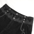 DEVIL FASHION Men's Gothic High-waisted Lace Splice Pants Black