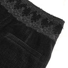 DEVIL FASHION Men's Gothic High-waisted Lace Splice Pants Black
