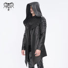 DEVIL FASHION Men's Gothic Irregular Eyelet Jacket with Hood