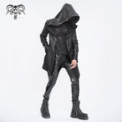 DEVIL FASHION Men's Gothic Irregular Eyelet Jacket with Hood
