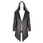 DEVIL FASHION Men's Gothic Irregular Eyelet Jacket with Hood