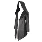 DEVIL FASHION Men's Gothic Irregular Eyelet Jacket with Hood