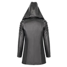 DEVIL FASHION Men's Gothic Irregular Eyelet Jacket with Hood