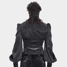DEVIL FASHION Men's Gothic Jacquard Single-breasted Halterneck Vest Silver