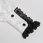 DEVIL FASHION Men's Gothic Jacquard Swallow-tailed Shirt with Necktie White