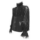 DEVIL FASHION Men's Gothic Lace Splice Lace-up Puff Sleeved Shirt