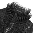 DEVIL FASHION Men's Gothic Lace Splice Lace-up Puff Sleeved Shirt