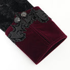 DEVIL FASHION Men's Gothic Lapel Collar Embroidered Velvet Coat Red