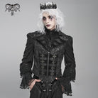 DEVIL FASHION Men's Gothic Printed Plunging Turn-down Collar Swallow-tailed Waistcoat