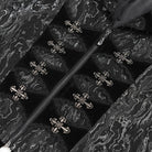 DEVIL FASHION Men's Gothic Printed Plunging Turn-down Collar Swallow-tailed Waistcoat