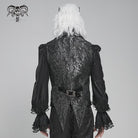 DEVIL FASHION Men's Gothic Printed Plunging Turn-down Collar Swallow-tailed Waistcoat