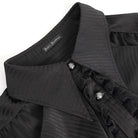DEVIL FASHION Men's Gothic Puff Sleeved Ruffled Lace Splice Shirt Black