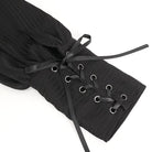 DEVIL FASHION Men's Gothic Puff Sleeved Ruffled Lace Splice Shirt Black