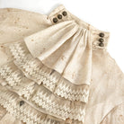 DEVIL FASHION Men's Gothic Puff Sleeved Stand Collar Distressed Shirt with Necktie