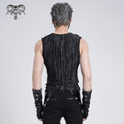 DEVIL FASHION Men's Gothic Ribbed Mesh Splice Zipper Vest