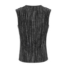 DEVIL FASHION Men's Gothic Ribbed Mesh Splice Zipper Vest