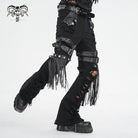 DEVIL FASHION Men's Gothic Ripped Tassels Pants