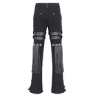DEVIL FASHION Men's Gothic Ripped Tassels Pants