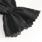 DEVIL FASHION Men's Gothic Ruffled Collar Puff Sleeved Shirt Black