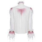 DEVIL FASHION Men's Gothic Ruffled Plunging Stand Collar Shirt