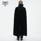 DEVIL FASHION Men's Gothic Stand Collar Lace Splice Velvet Cloak